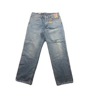 LEVI'S 550 Relaxed Fit Tapered Leg Jeans Blue Denim‎ Distressed Men's 33x30 NWT